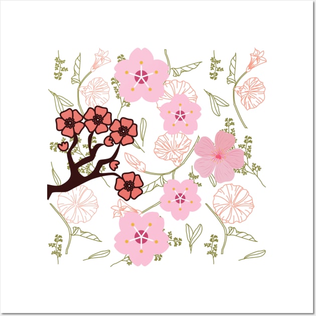 Beautiful and cute Natural Flower And tree Design Wall Art by Hohohaxi